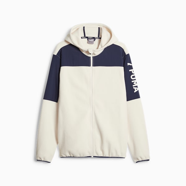 PUMA Fit Men's Hybrid Jacket, Alpine Snow-PUMA Navy, extralarge-GBR
