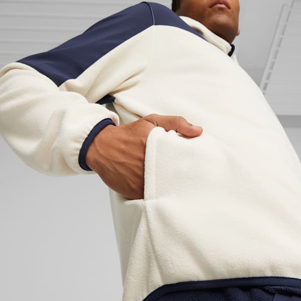 PUMA Fit Men's Hybrid Jacket, Alpine Snow-PUMA Navy, extralarge-GBR