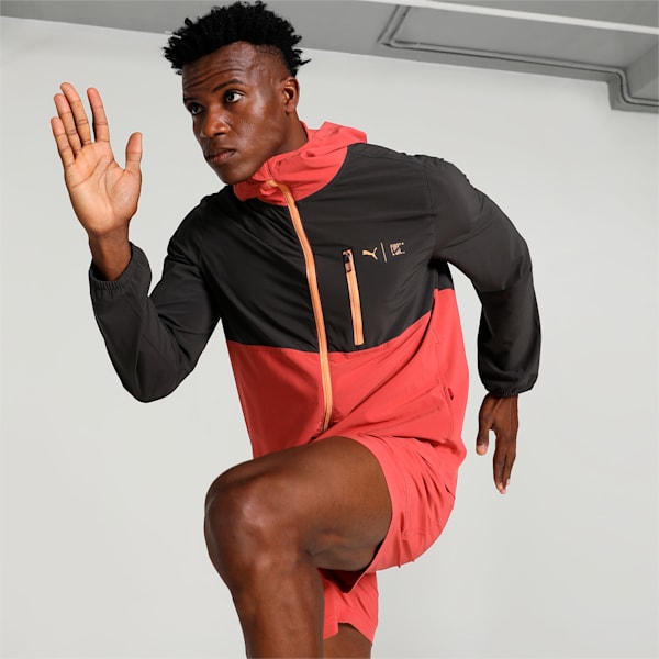 PUMA x FIRST MILE Men's Running Jacket, PUMA Black-Astro Red, extralarge-IND