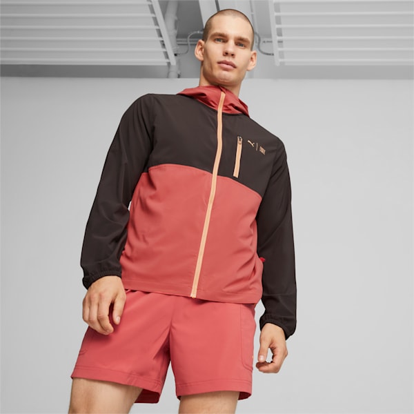 PUMA x FIRST MILE Men's Running Jacket, PUMA Black-Astro Red, extralarge