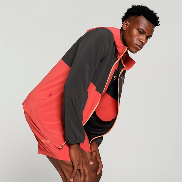 PUMA x FIRST MILE Men's Running Jacket, PUMA Black-Astro Red, extralarge-IND