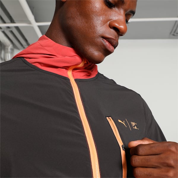 PUMA x FIRST MILE Men's Running Jacket, PUMA Black-Astro Red, extralarge-IND