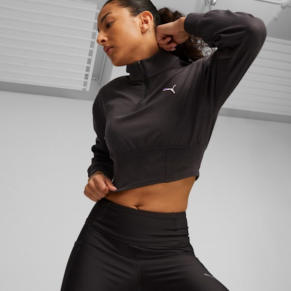 CLOUDSPUN Fashion Half-Zip Women's Training Sweatshirt, PUMA Black, extralarge