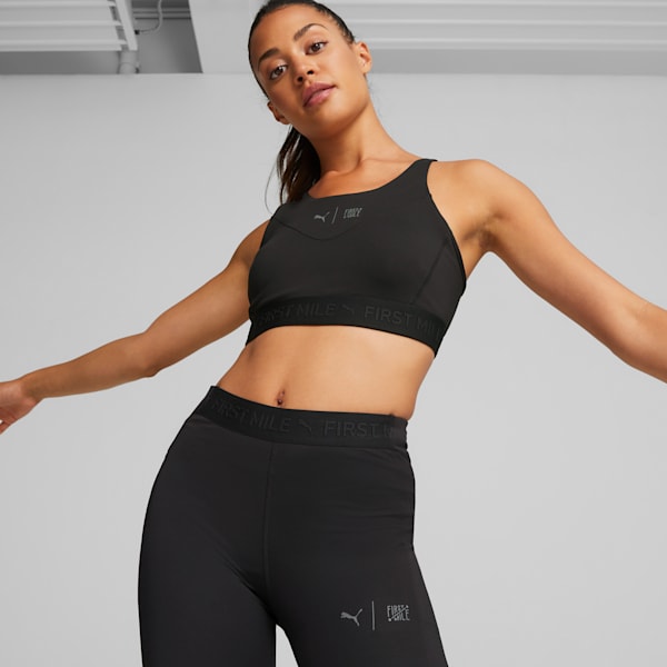 Puma black sports bra best sale