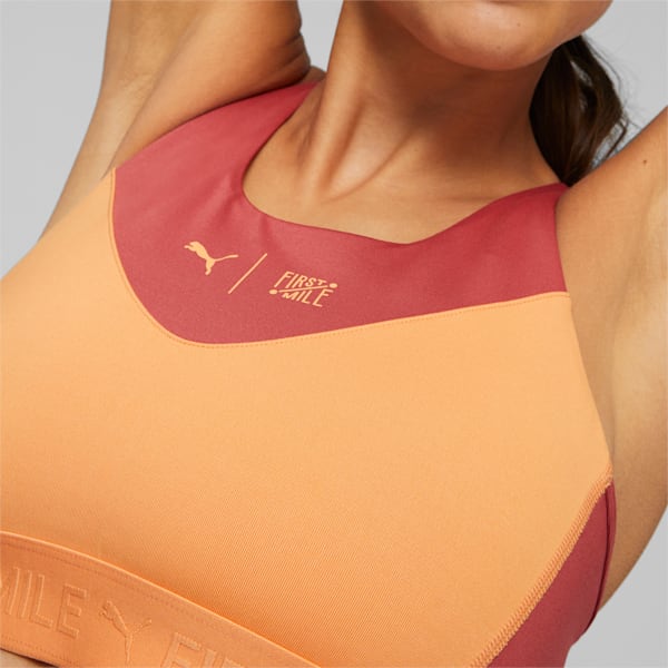 PUMA x FIRST MILE Women's High Support Running Bra, Bright Melon, extralarge-IND