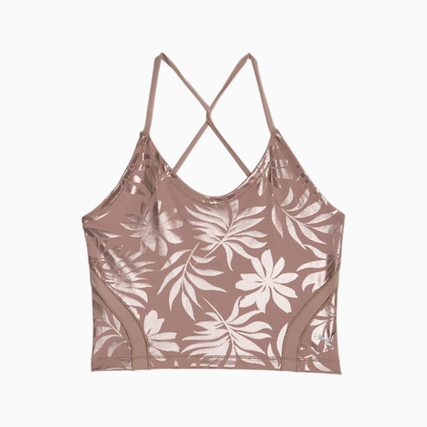 Studio Women's Training Crop Top, Dark Clove-Q4 print, extralarge-IND