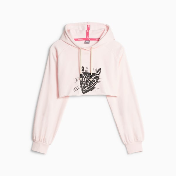 Playera para entrenar de manga larga y largo recortado PUMA x lemlem para mujer, Frosty Pink, extralarge