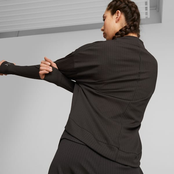 Studio Unwind Women's Long Training Cardigan, PUMA Black, extralarge-IND