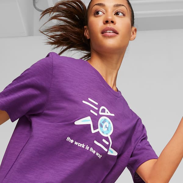 PUMA x CIELE 'The Work is the Work' Running Tee, Purple Pop, extralarge