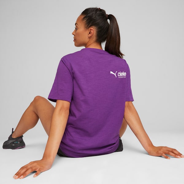 PUMA x CIELE 'The Work is the Work' Running Tee, Purple Pop, extralarge