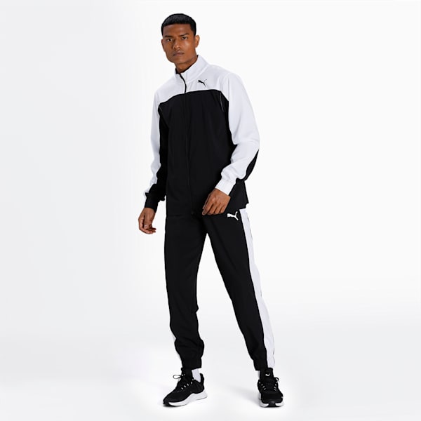 Puma grey and white tracksuit best sale