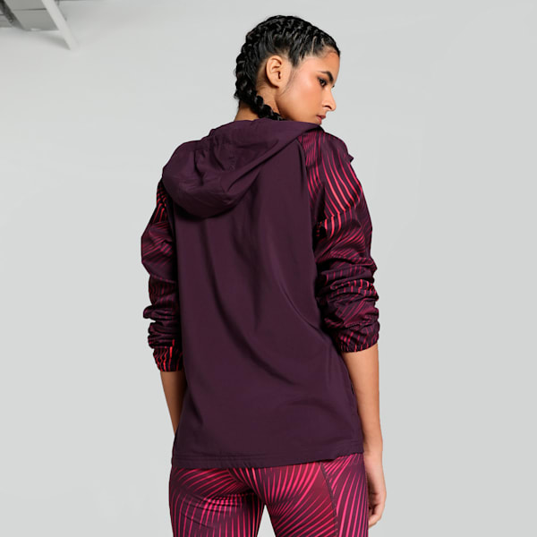 Favourite Velocity Printed Woven Women's Running Jacket, Midnight Plum-AOP, extralarge-IND