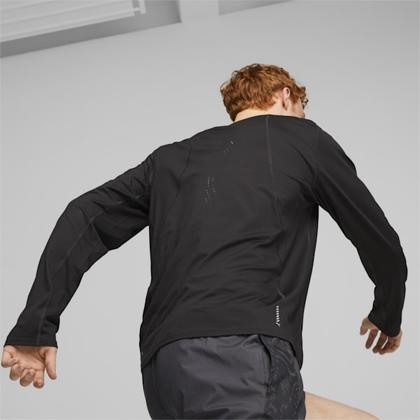 RUN CLOUDSPUN Men's Long Sleeve Running T-shirt, PUMA Black, extralarge-AUS