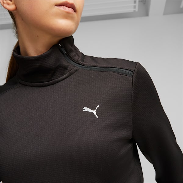 Micro Fleece Women's Running Pullover, PUMA Black, extralarge-IND