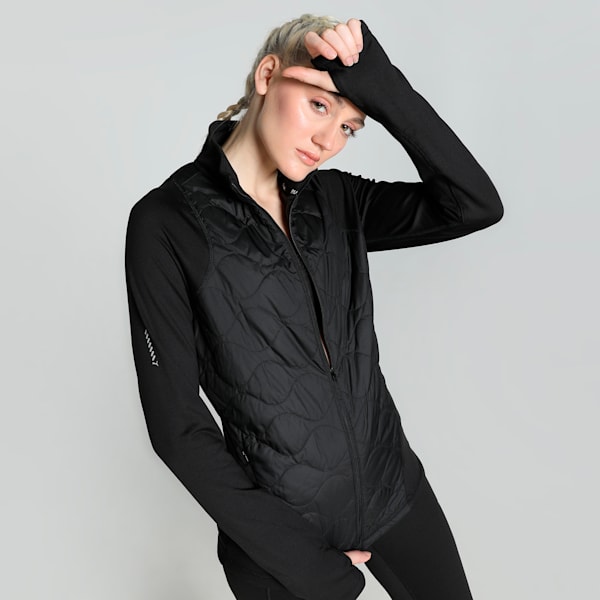 CLOUDSPUN WRMLBL Women's Padded Running Jacket, PUMA Black, extralarge-IND