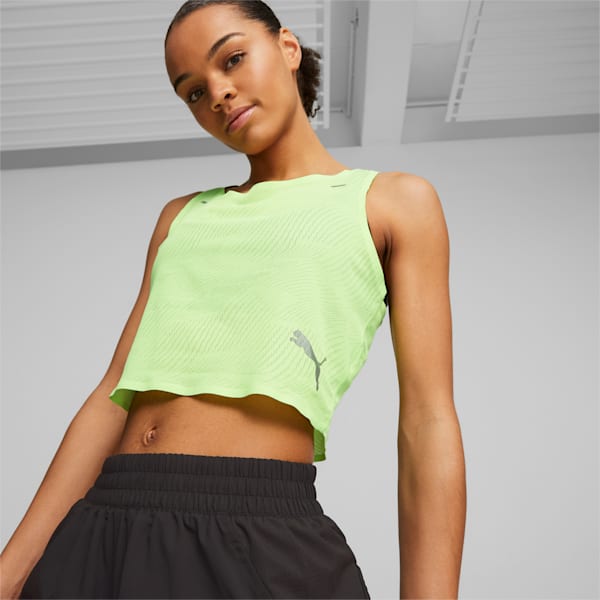 Ultraspun Women's Running Crop Tank Top, Speed Green, extralarge-IND