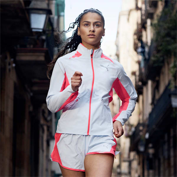 ULTRAWEAVE Women's Running Jacket, Icy Blue-Fire Orchid, extralarge-AUS