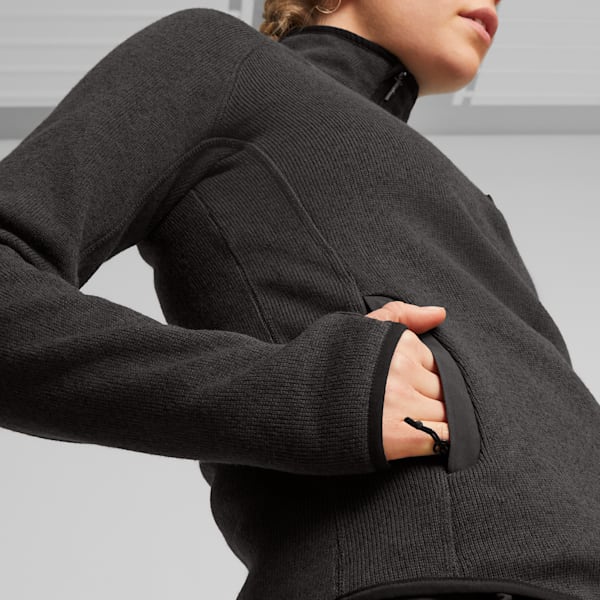 Sudadera de forro polar SEASONS para mujer, Dark Gray Heather, extralarge
