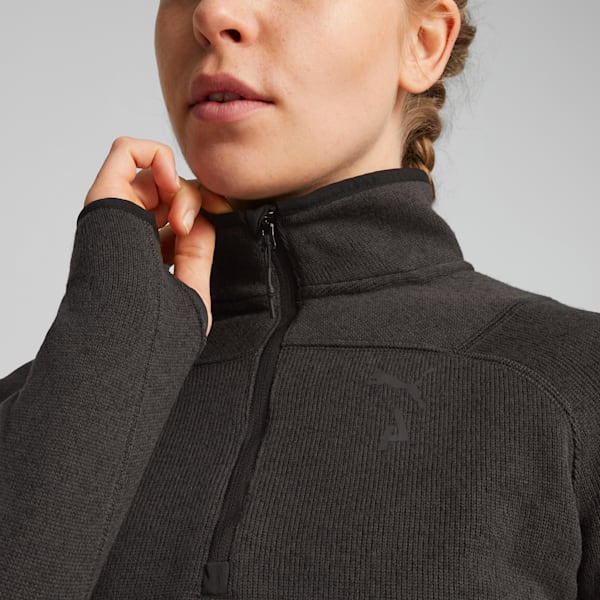Sudadera de forro polar SEASONS para mujer, Dark Gray Heather, extralarge