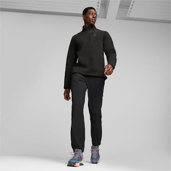 メンズ ランニング シーズンズ  ハーフジップ フリース, PUMA Black Heather, extralarge-JPN