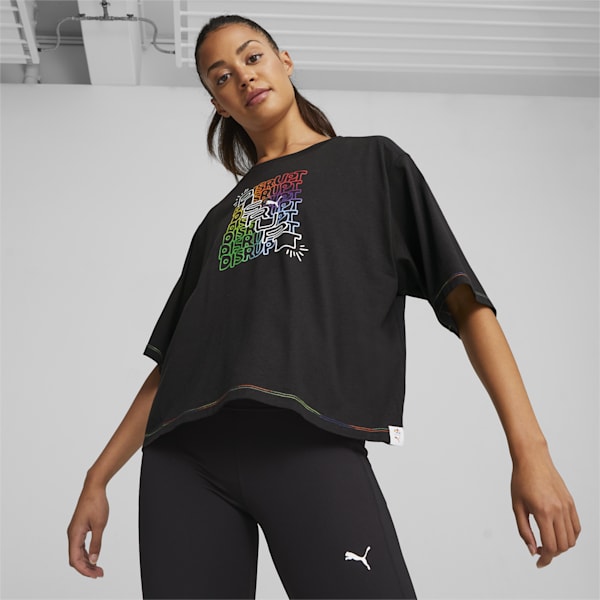 Out Athletics Women's Training Crop T-shirt, PUMA Black, extralarge-IND