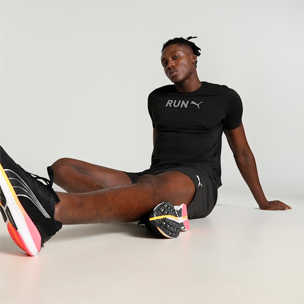 Run Men's Graphic Training Tee, PUMA Black-Q4 Graphic, extralarge-IND