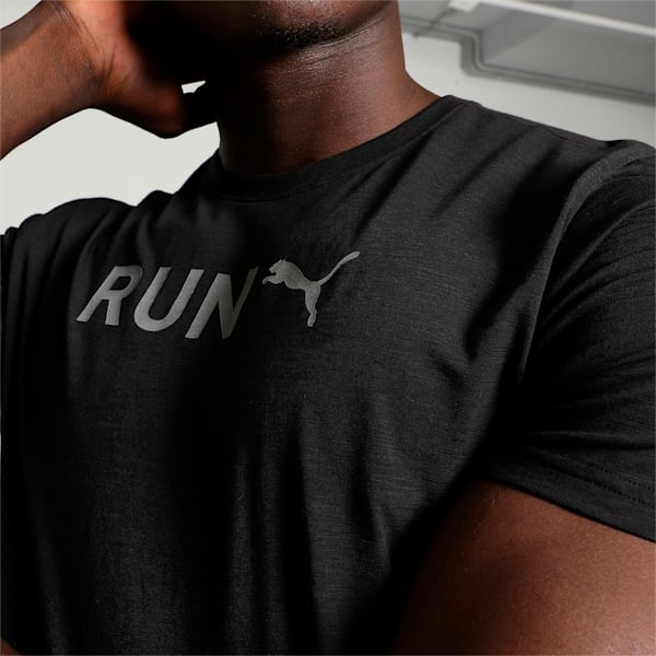 Run Men's Graphic Training Tee, PUMA Black-Q4 Graphic, extralarge-IND