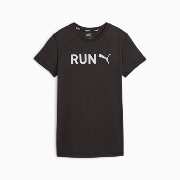 RUN PUMA Women's Training T-shirt, PUMA Black-Q3 Reflective Graphic, extralarge-IND