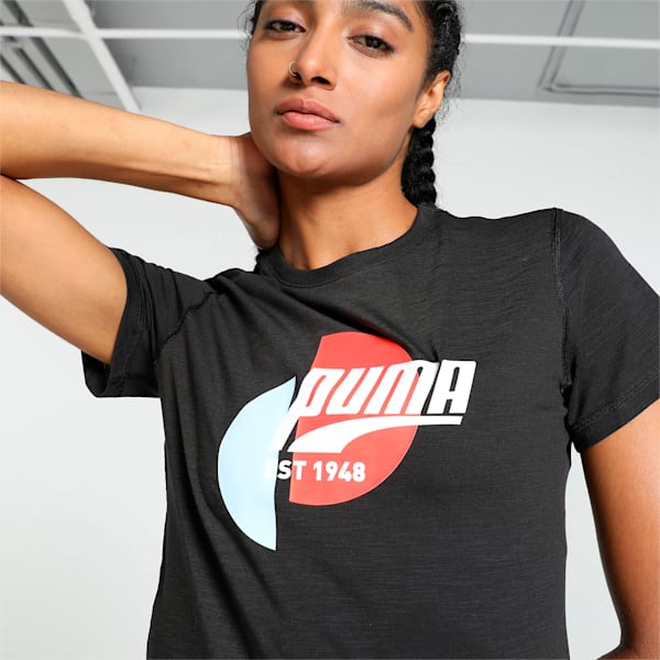 Women's Heritage Graphic T-shirt, PUMA Black, extralarge-IND
