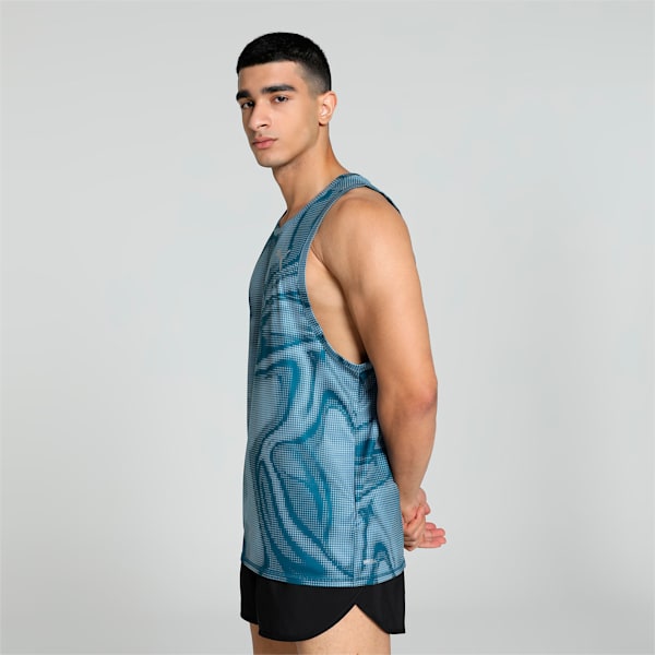 Run Favourite Men's Running Singlet, Ocean Tropic-print, extralarge-IND