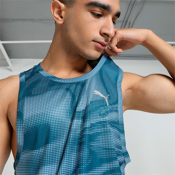 Run Favourite Men's Running Singlet, Ocean Tropic-print, extralarge-IND