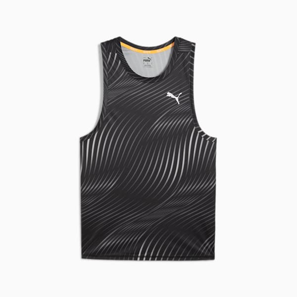 Run Favourite Men's Singlet, PUMA Black-Q3 Print, extralarge