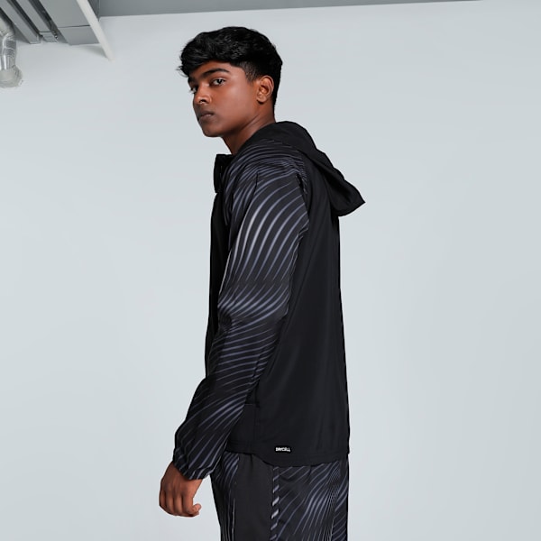 Run Favorite Men's Running Jacket, PUMA Black-AOP, extralarge-IND