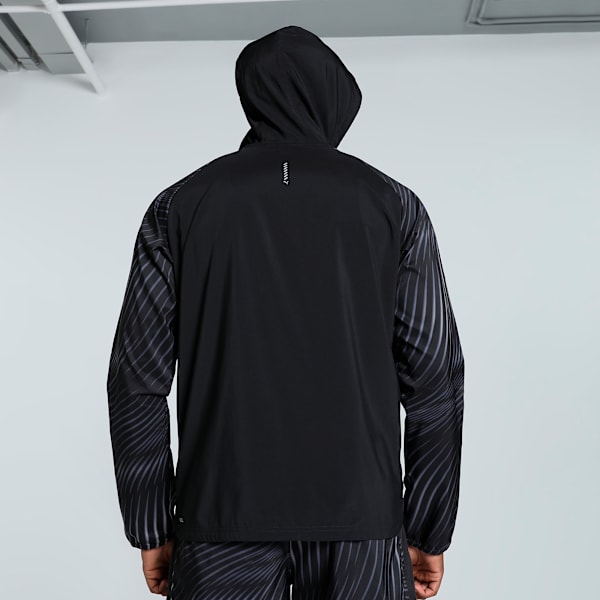 Run Favorite Men's Running Jacket, PUMA Black-AOP, extralarge-IND