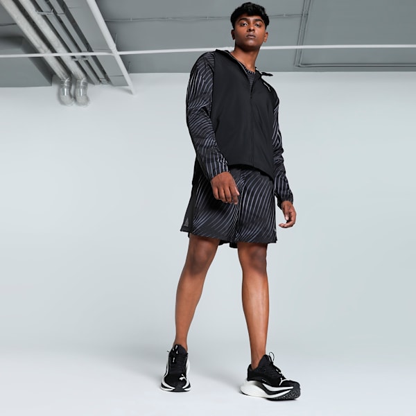 Run Favorite Men's Running Jacket, PUMA Black-AOP, extralarge-IND