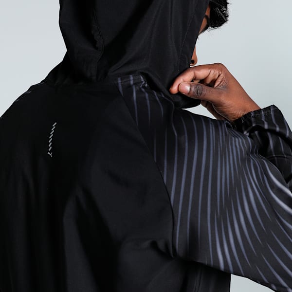 Run Favorite Men's Running Jacket, PUMA Black-AOP, extralarge-IND