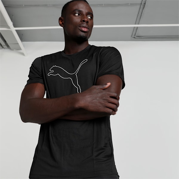 Performance Cat Regular Fit Mens Training T-Shirt, Puma Black, extralarge-IND