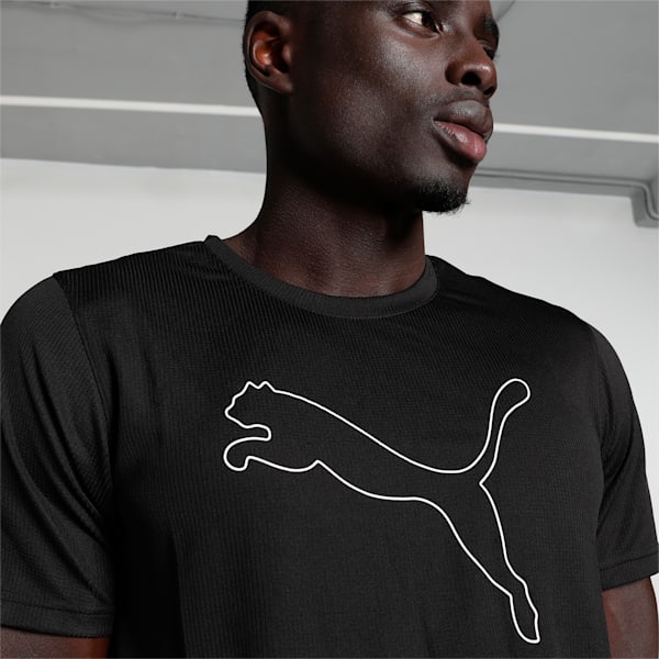 Performance Cat Regular Fit Mens Training T-Shirt, Puma Black, extralarge-IND