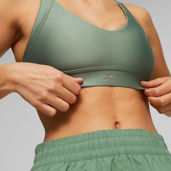 Puma Training sports bra and legging shorts in sage green