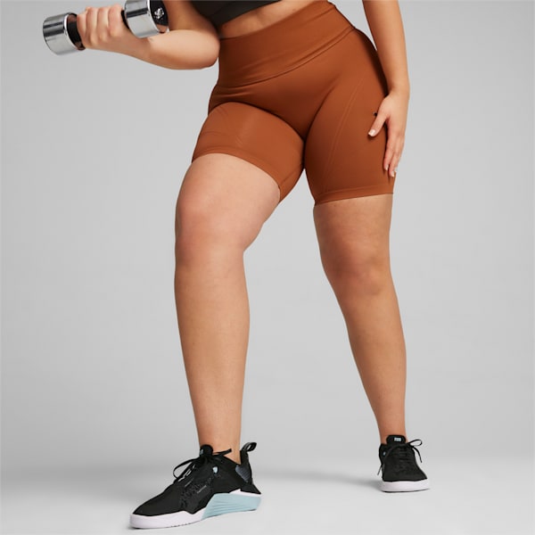 Shapeluxe Women's High-Waisted Training Biker Shorts, Teak, extralarge-IND