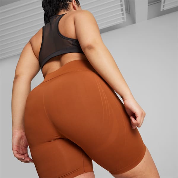 Shapeluxe Women's High-Waisted Training Biker Shorts, Teak, extralarge-IND