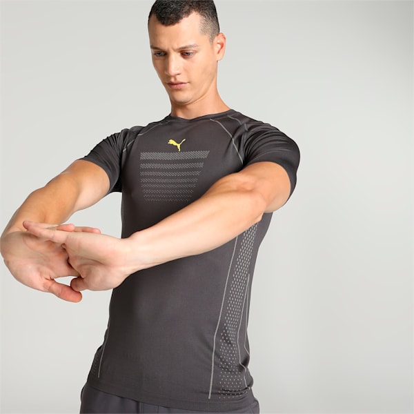 PUMA x one8 Men's Seamless Training T-shirt, Dark Coal, extralarge-IND