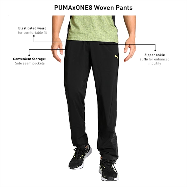 PUMA x one8 Men's Woven Training Pants, PUMA Black, extralarge-IND