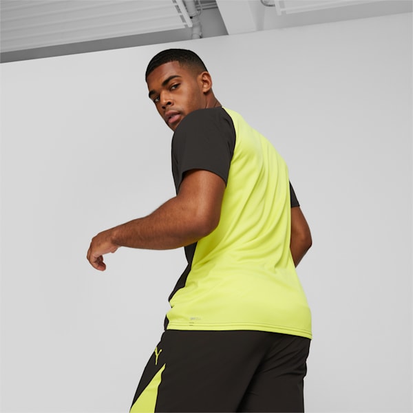 PUMA FIT Men's Triblend Training Tee, PUMA Black-Yellow Burst, extralarge-GBR