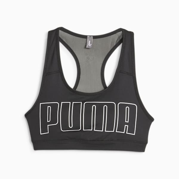 4Keeps Women's Graphic Training Bra, PUMA Black-Puma Fit AOP, extralarge