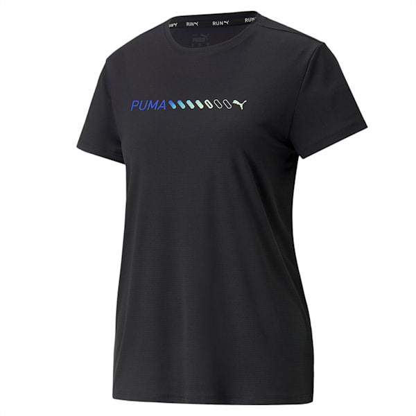 RUN LOGO SS Women's T-Shirt, PUMA Black, extralarge-IND