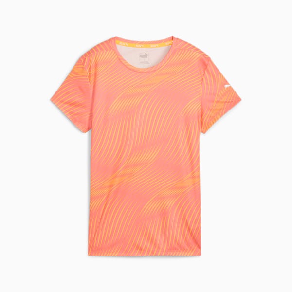 ウィメンズ ランニング フェイバリット AOP 半袖 Tシャツ, Sunset Glow-Sun Stream, extralarge-JPN