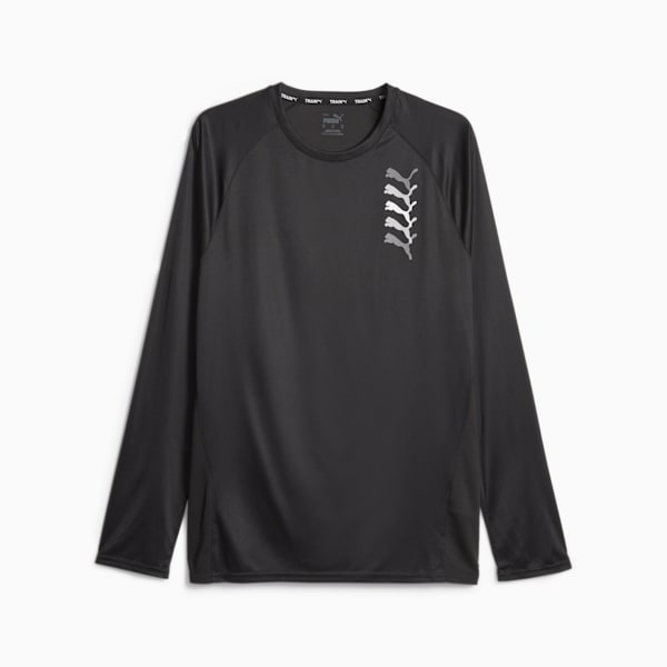 メンズ トレーニング PUMA FIT ロゴ 長袖 Tシャツ, PUMA Black, extralarge-JPN