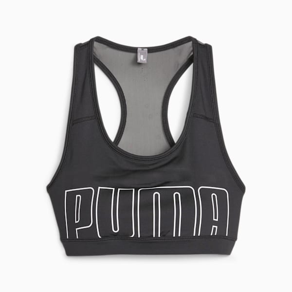 ウィメンズ トレーニング 4キープ グラフィック ブラトップ ミディアムサポート, PUMA Black-Puma Fit AOP, extralarge-JPN