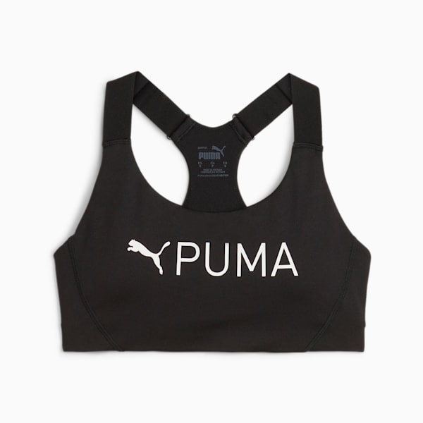 Mid Elastic Padded Women's Training Bra, Puma Black